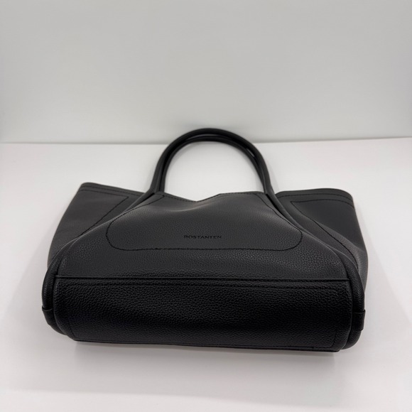 Bostanten Claire Lightweight Black Pebbled Tote Bag Shoulder Purse Minimalist - Picture 3 of 9
